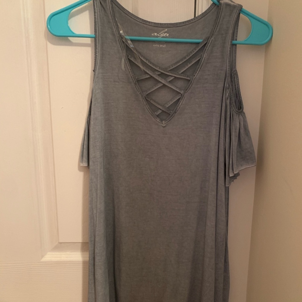 Light Blue Off The Shoulder Top